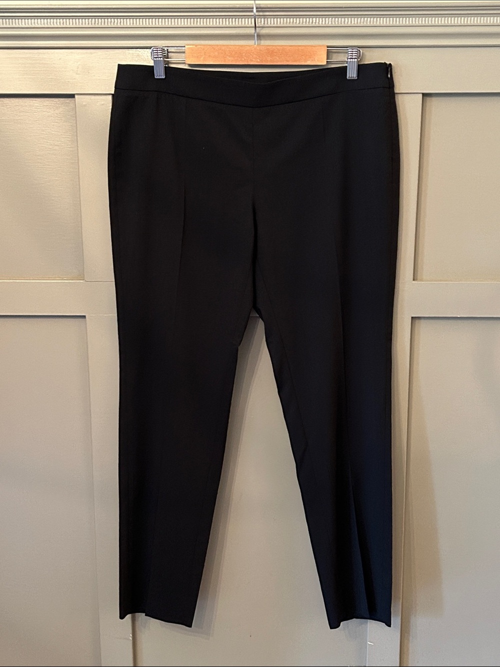 Emporio Armani Classic Black Trouser Pants Stretch Virgin Wool Size 48 / US 12